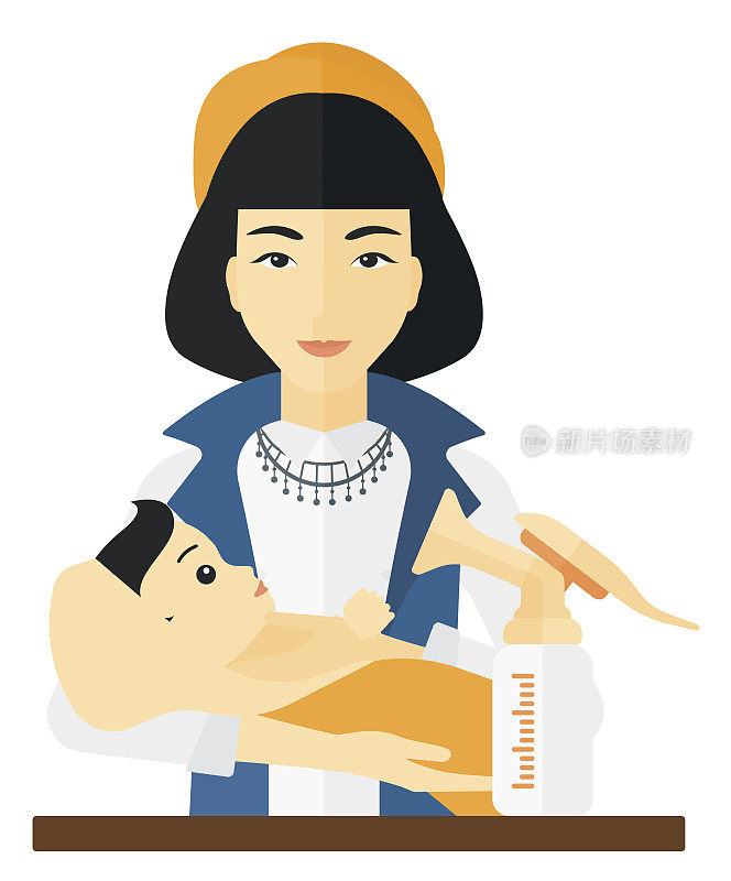 Woman with breast pump